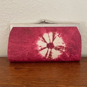 Lokta Paper Coin Purse Clutch Pouch Handmade Shibori-Style Tie Dye Kozo Mulberry